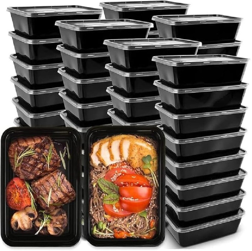SIYA Plastic Utility Container  - 750 ml(Pack of 25, Black)