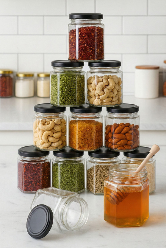 Avastro Glass Grocery Container  - 250 ml(Pack of 12, Clear)