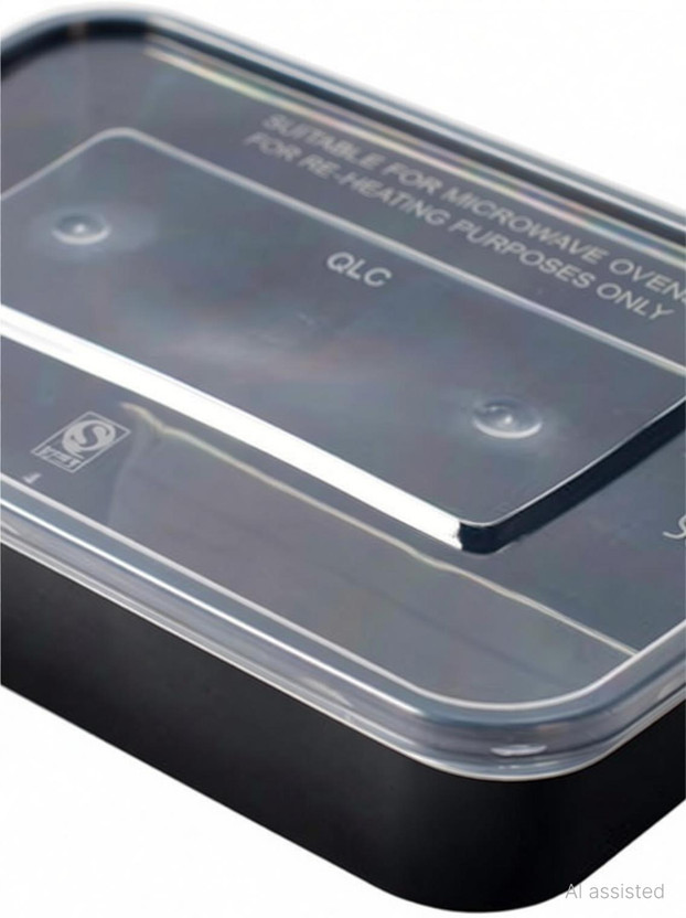 Eco Urban Products Plastic Utility Container  - 500 ml(Pack of 10, Black, Transparent)