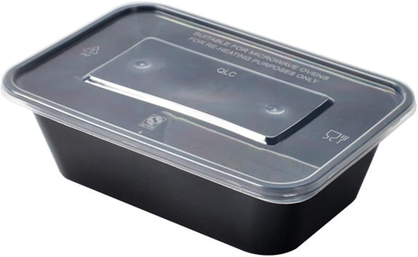 Eco Urban Products Plastic Utility Container  - 500 ml(Pack of 10, Black, Transparent)