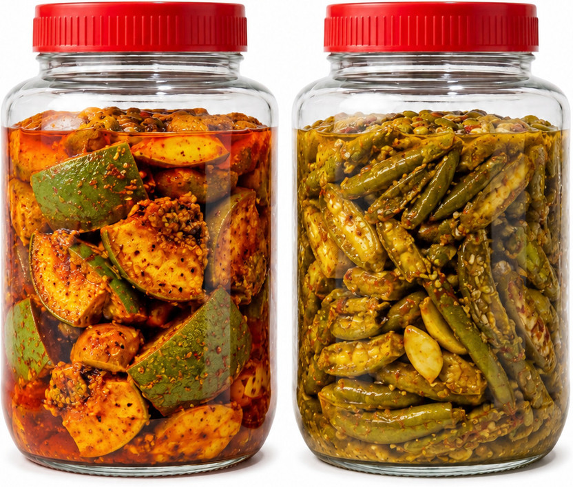 Borzor Borzor Glass Grocery Container  - 2000 ml(Pack of 2, Red) - Flipkart Deal
