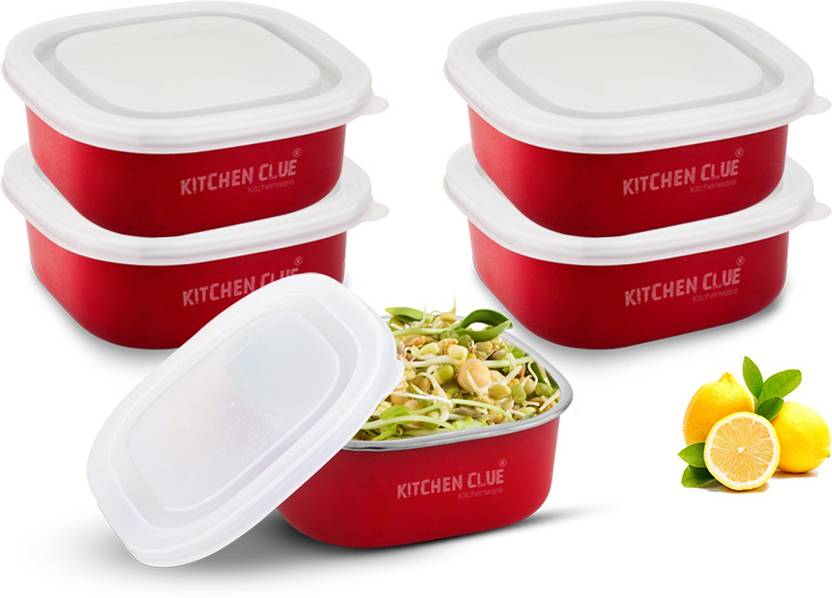 KITCHEN CLUE Stainless Steel Microwave Safe Lunch Containers With