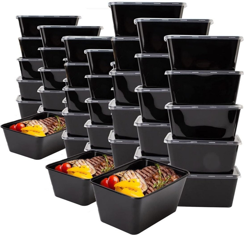 SIYA Plastic Utility Container  - 500 ml(Pack of 50, Black)