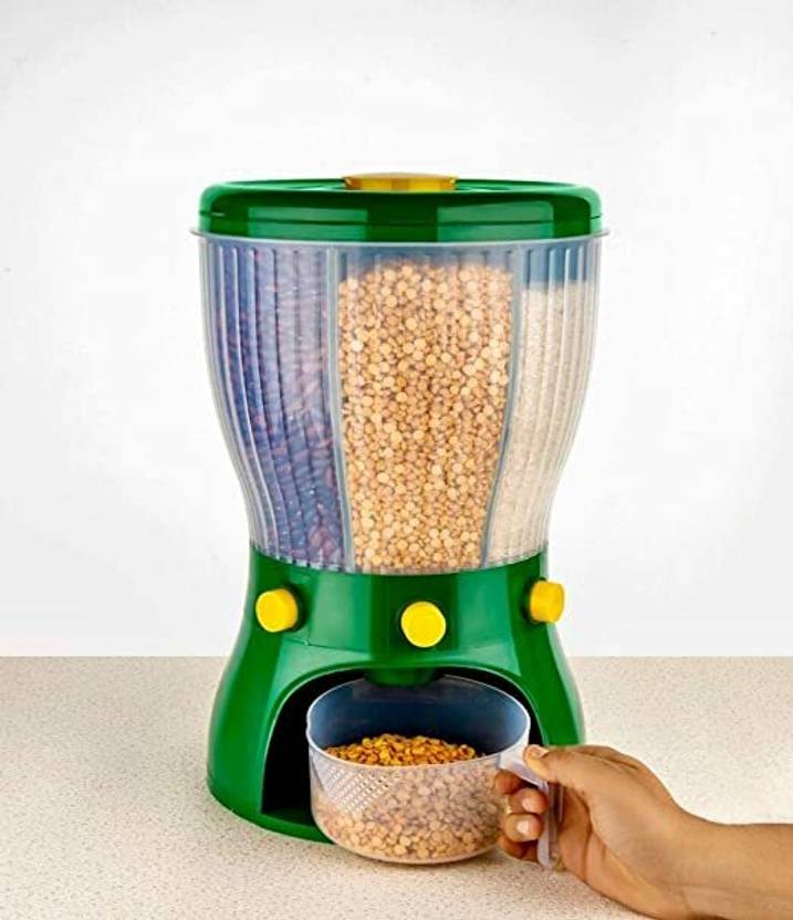 Nalix 4 in 1 Easy Flow Cereal Dispenser for Kitchen Glass Grain Storage