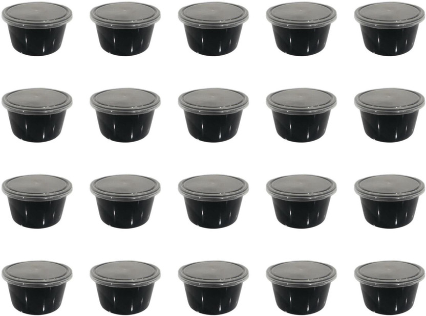 VRIVAT Polypropylene Utility Container  - 500 ml(Pack of 20, Black)