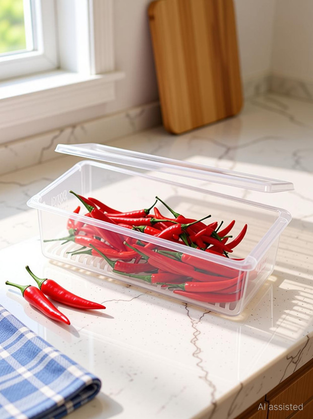 Mataiva Plastic Fridge Container  - 1500 ml(Pack of 4, Multicolor)