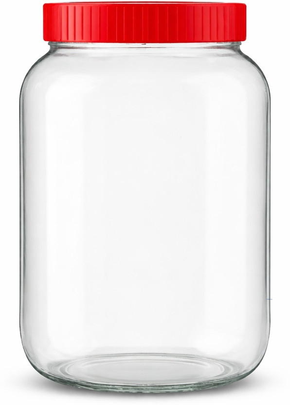 d global Glass Grocery Container  - 3000 ml(Red)
