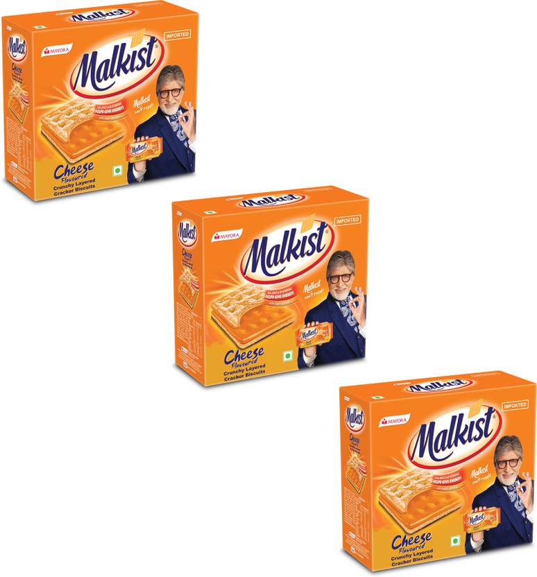 Malkist Cheese Flavoured (family pack) 540g (Pack of 3) Cream Cracker