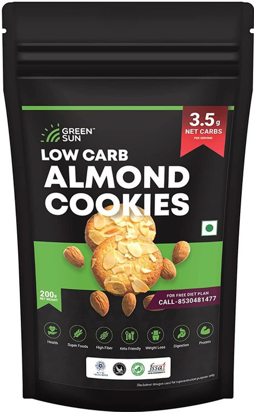 GREEN SUN Healthy Diet Almond Keto Flour Dietary Protein Cookie Biscotti (200 g) Biscotti Biscuit(200 g)