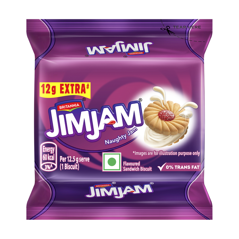 BRITANNIA Treat Jim Jam Cream Sandwich Biscuit(138 g)