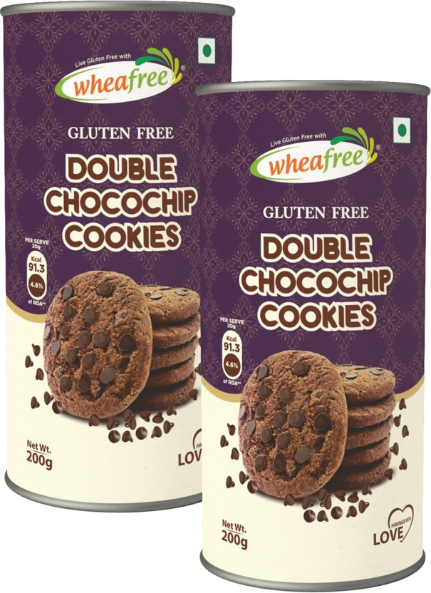 wheafree Double Chocochip Cookies - Gluten Free - (Pack of 2 - 200g each) Cookies(2 x 200 g)