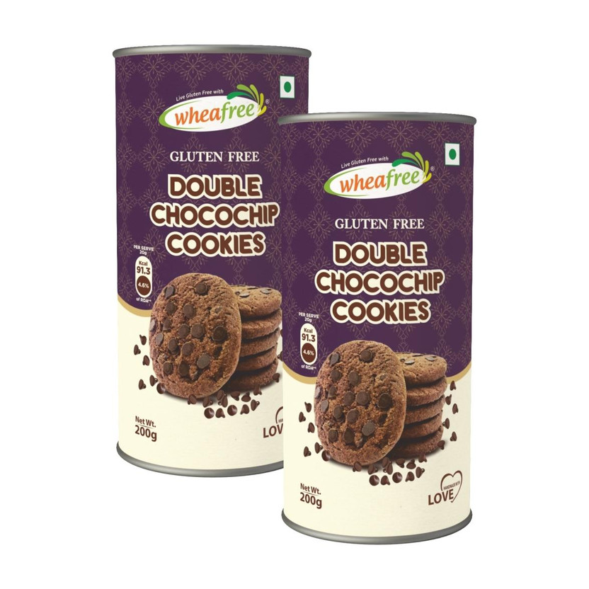 wheafree wheafree Double Chocochip Cookies - Gluten Free - (Pack of 2 - 200g each) Cookies(2 x 200 g) - Flipkart Deal