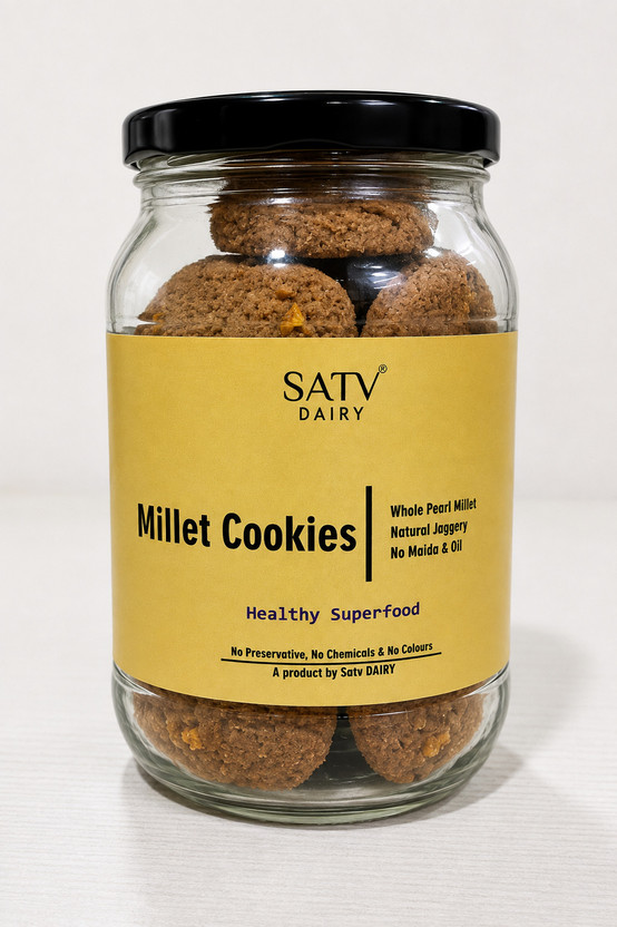 Satv Dairy Multigrain Millet Cookies | Healthy Roasted Diet Snack Biscuits for Tea Time Cookies(150 g)