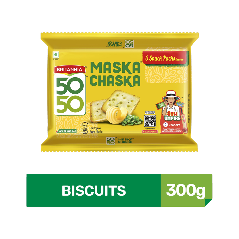 BRITANNIA 50-50 Maska Chaska Cracker(6 x 50 g)