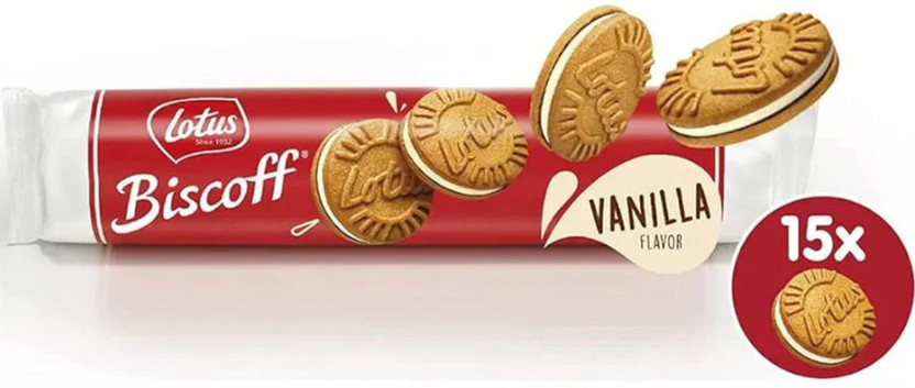 Lotus Biscoff Since 1932 Vanilla Flavour (SPECIAL EDITION) (IMPORTED FROM USA) Cream Sandwich Biscuit(150 g)