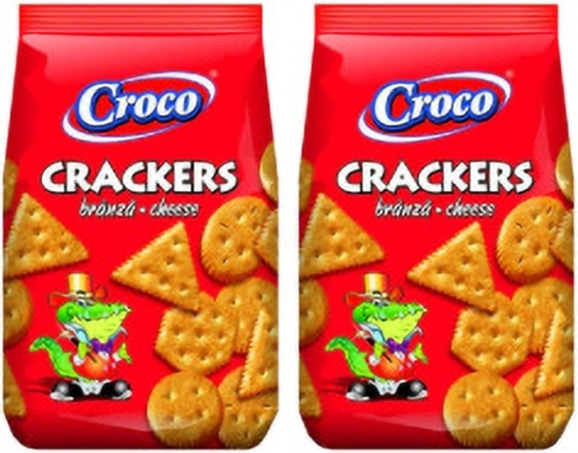 CROCO Imported Cheese Crackers – Wheat-Based Biscuits 100g (Pack of 2) Cheeselets Biscuit(2 x 100 g)