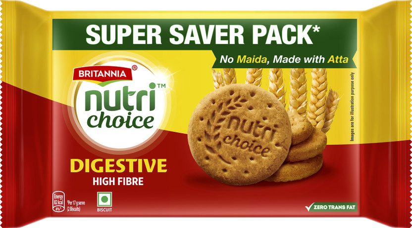 BRITANNIA Nutrichoice Digestive High Fiber Biscuit(5 x 192 g)