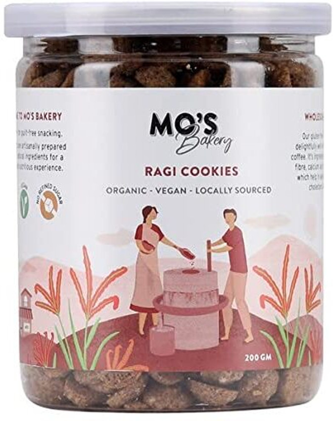 MO'S Gluten-Free Ragi Cookies| Vegan | Multi Grain Cookies | Healthy Diet Snack Cookies Biscuit(300 g)