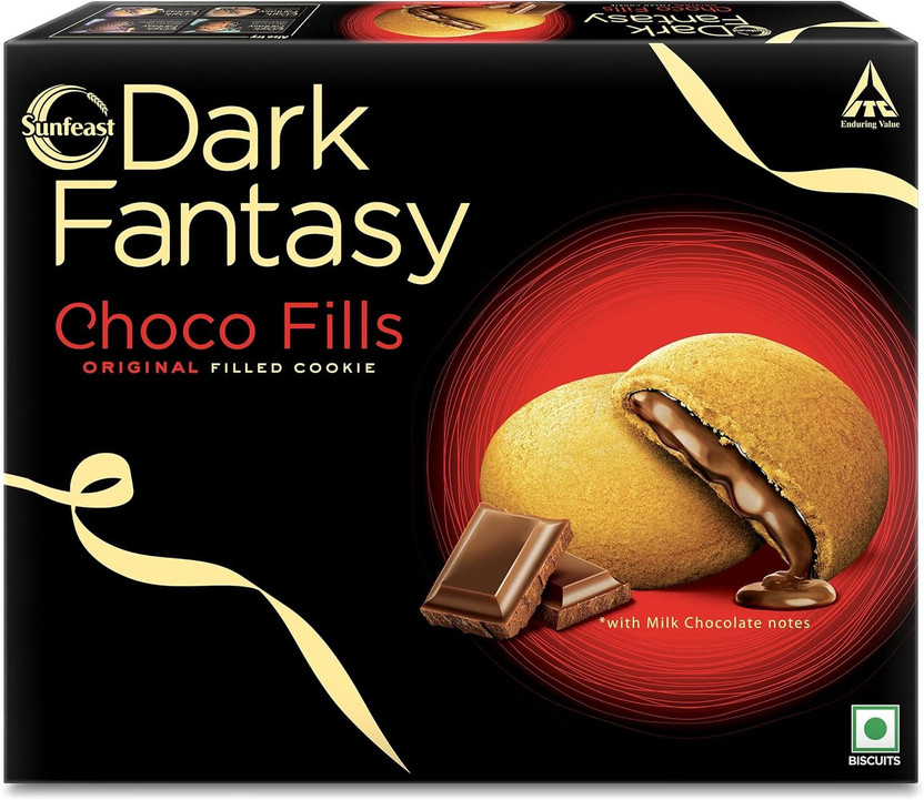Sunfeast Dark Fantasy CHOCOFILLS Original Filled Cookies with Choco Crème Cookies Biscuit(562.5 g)