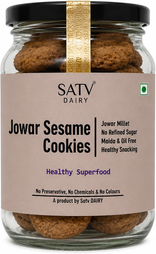 Satv Dairy Jowar Sesame Seeds Cookies | Multigrain Sorghum Til Healthy Diet Biscuits Cookies(150 g)