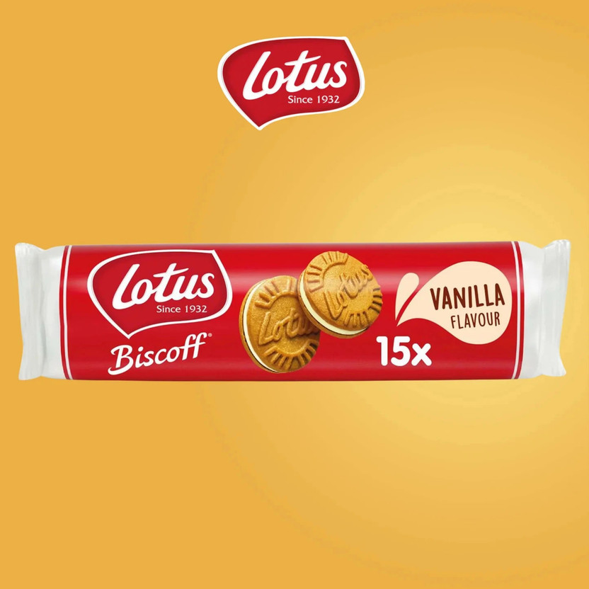 Lotus Biscoff Since 1932 Vanilla Flavour (SPECIAL EDITION) (IMPORTED FROM USA) Cream Sandwich Biscuit(110 g)