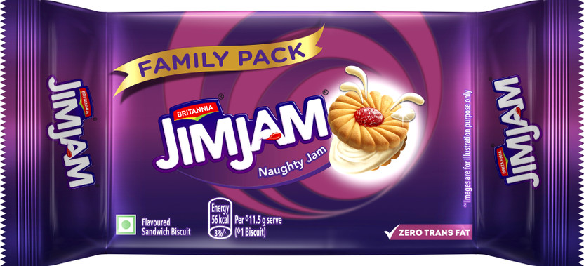 BRITANNIA Treat Jim Jam Cream Sandwich Biscuit(5 x 92 g)