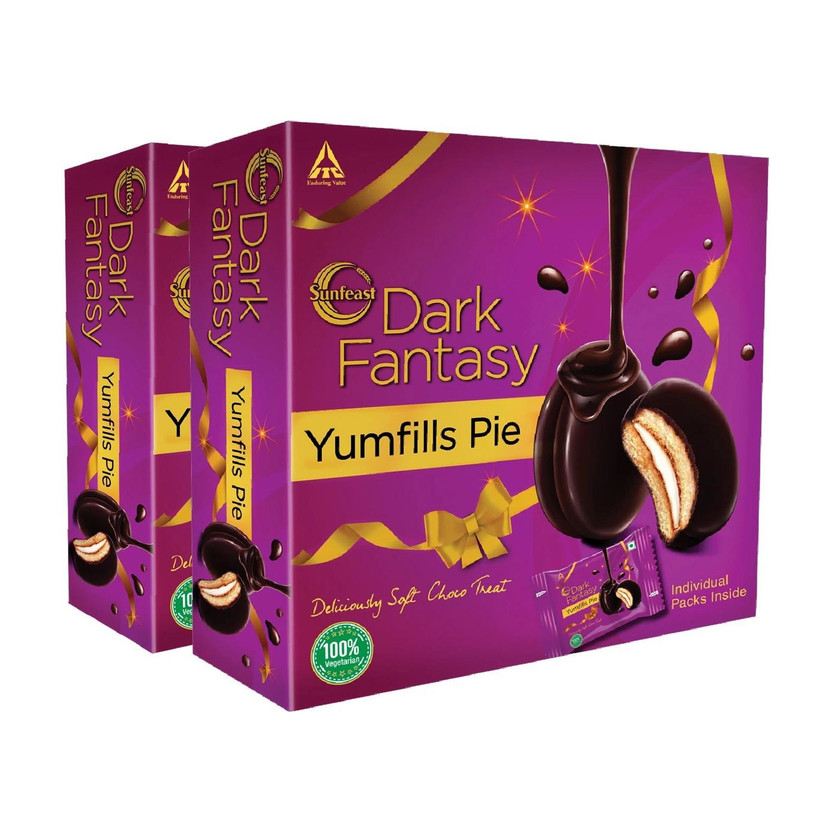 Sunfeast Dark Fantasy Yums Pie Cream Filled Biscuit(2 x 126.5 g)
