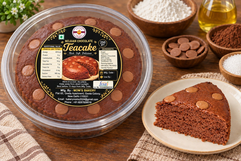 Flipkart MOM'S BAKERY Belgian Chocolate Teacake| Rich & Moist Chocolate Cake| Premium Tea-Time Dessert Cookie Cake Biscuit(250 g) - Flipkart Deal