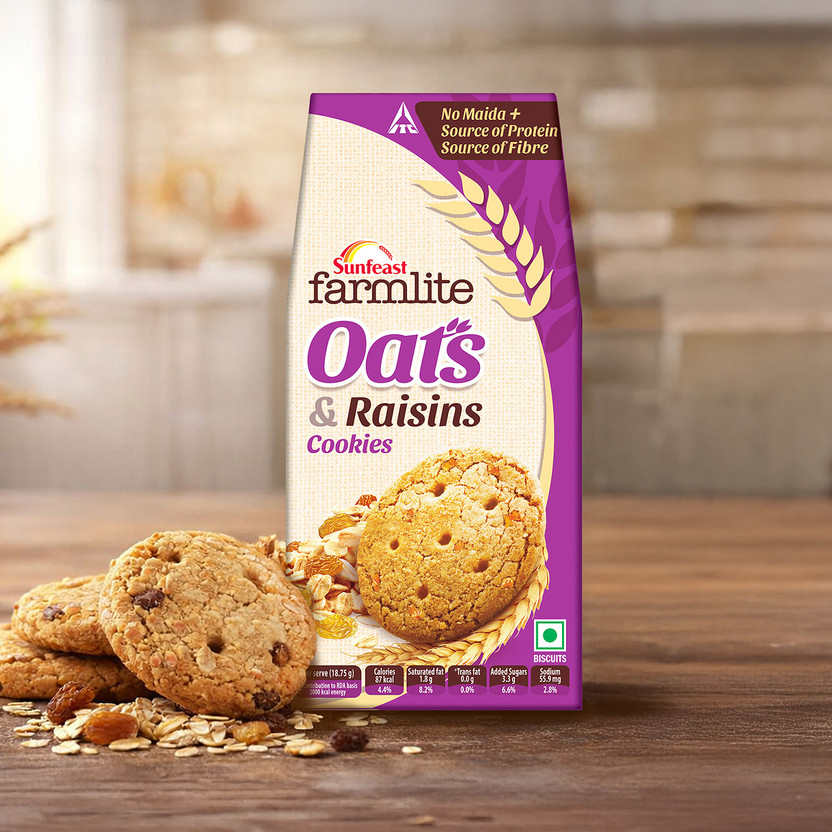 Sunfeast Farmlite Oats with Raisins Biscuits Digestive Biscuit(150 g)