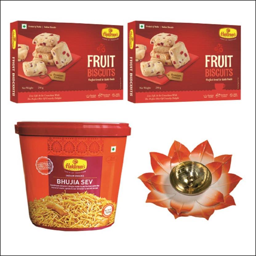 Haldiram's Nagpur Fruit Biscuits, Pack of 2 (250 g x 2), Bhujia Sev