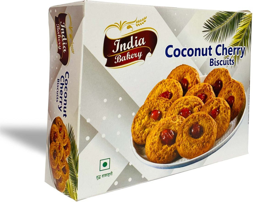 INDIA BAKERY Coconut Cherry Biscuits 350 GM Cookies(350 g)