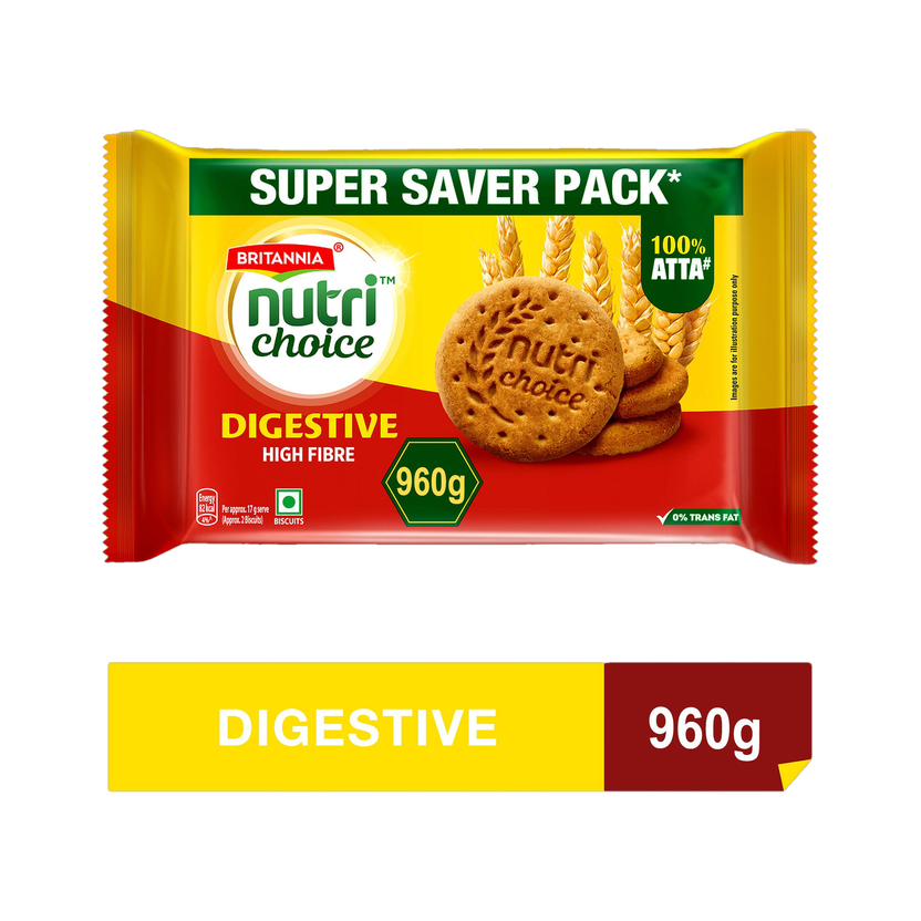 BRITANNIA Nutrichoice Digestive High Fiber Biscuit(5 x 192 g)