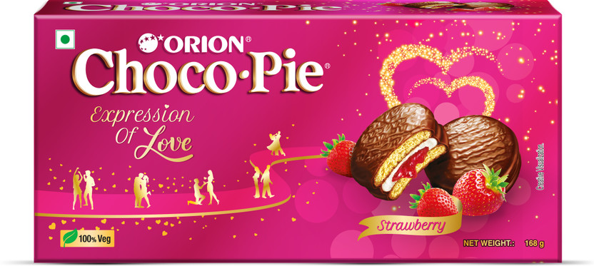 ORION Choco-pie Strawberry Cream Filled Biscuit(168 g)