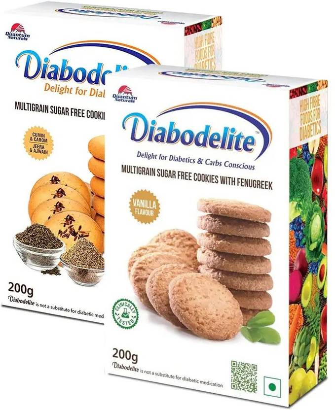 Quantum Naturals Diabodelite Cookies Fenugreek & Multigrain Vanilla + Jeera & Ajwain Flavour
