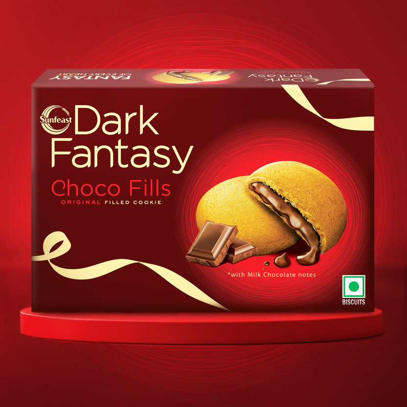 Sunfeast Dark Fantasy Choco Fills, Original Filled Cookies with Choco Creme|Perfect Snack Cream Filled Biscuit(230 g)