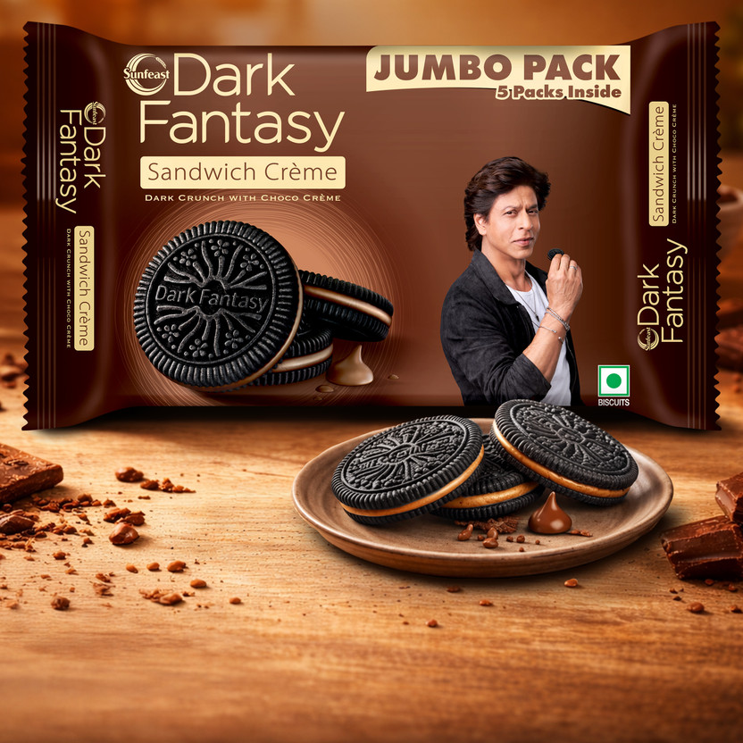 Sunfeast Dark Fantasy Creme, Made With Real Chocolate, Pack of 1, Cookies Biscuit(395 g)
