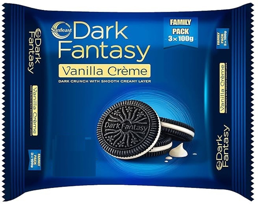 Sunfeast Sunfeast Dark Fantasy Vanilla Creme Biscuit Cream Cracker Biscuit(299 g) - Flipkart Deal