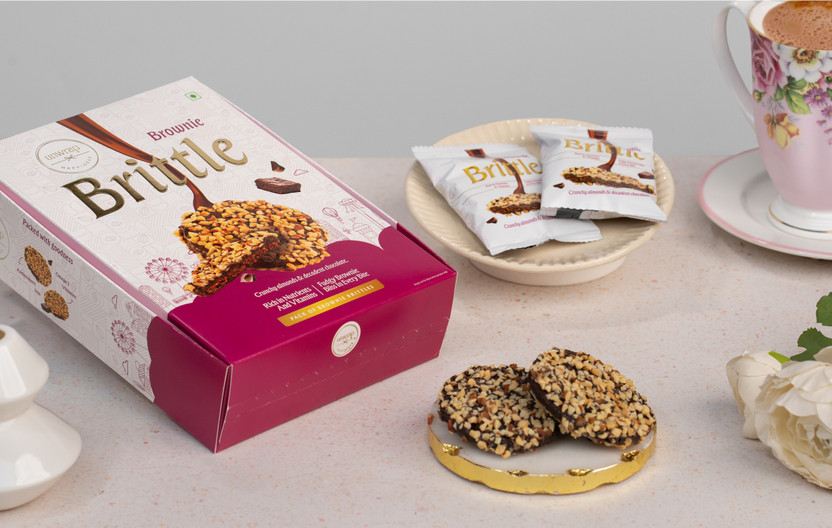 Unwrap Happiness Brownie Brittle | Choco-Dipped Dry Fruits & Butter Cookie Snack Gift Cookies(240 g)