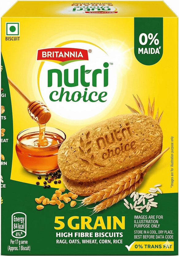 BRITANNIA Nutrichoice 5 Grain Digestive Cookies Biscuit(200 g)