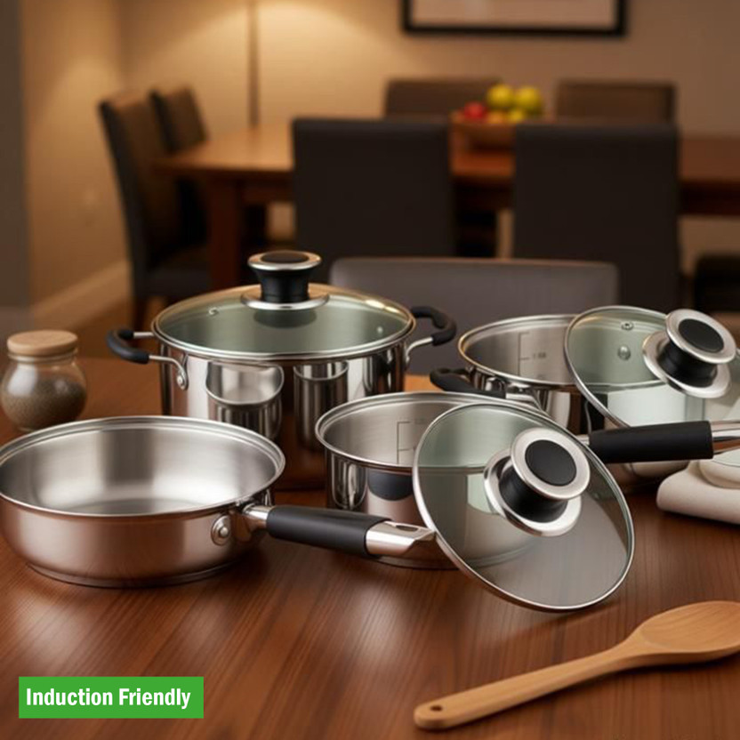 VINOD VINOD 4 Pc Masterchef Induction Bottom Cookware Set(Stainless Steel, 4 - Piece) - Flipkart Deal