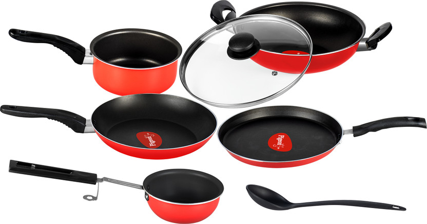Pigeon Favourite Gift Non-Stick Coated Cookware Set(Aluminium, 7 - Piece)