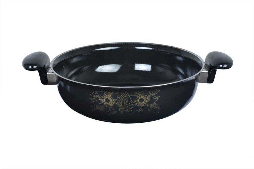 Manlu Induction Karahi Kitchen Cookware-Kadai (Pack of 9 pcs) Kadhai 27 cm diameter with Lid 5 L capacity(Cast Iron, Non-stick, Induction Bottom)