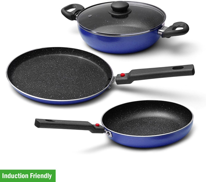 Prestige Omega Festival Pack Induction Bottom Non-Stick Coated Cookware Set(Aluminium, 3 - Piece)