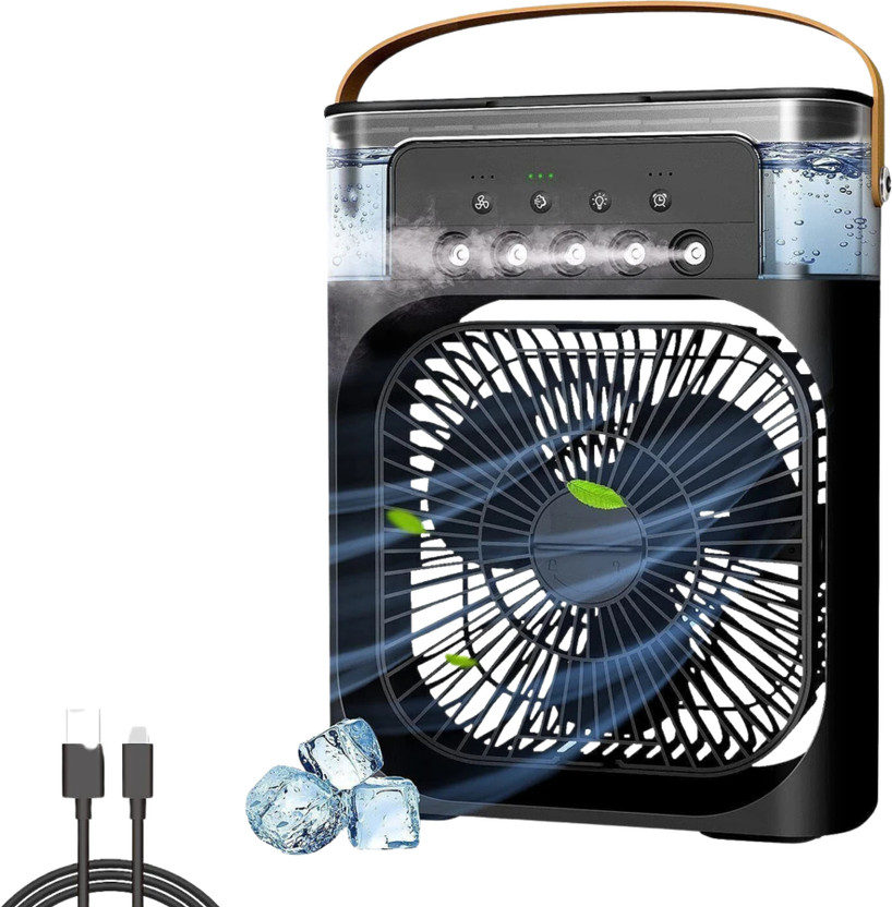 Radha Govind 3-in-1 Portable Mini AC with LED Humidifier Liquid Cooling All in one Cooler(Black)
