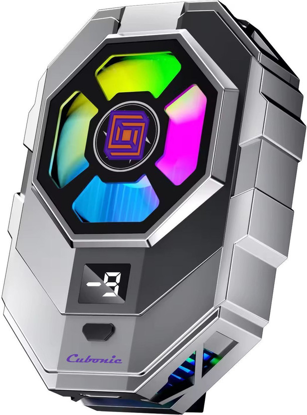 Cubonic SL21 Ultra-Silent, Rapid Heat Dissipation, Compact, RGB LED Display Fan with Radiator Cabinet Cooler(Silver)