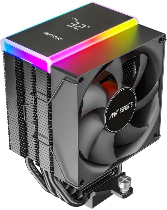 Ant Esports V4 Digital Fan with Heat Sinks & Pipes Cabinet Cooler(Black)
