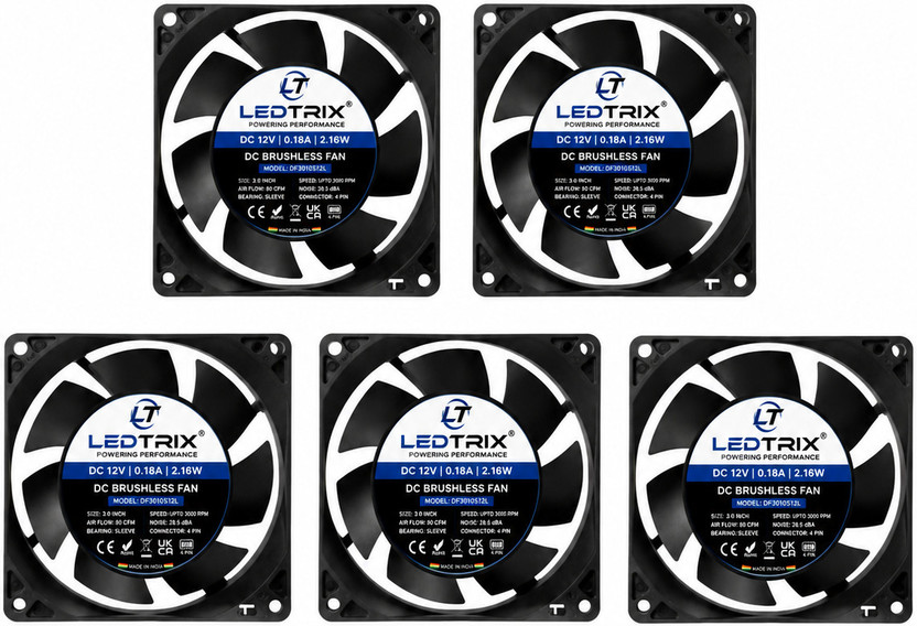 Ledtrix DWN-CF120-BLK Cooling Fan Cabinet Cooler(Black)