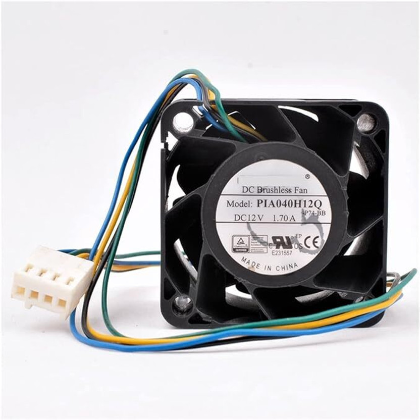 ADMALIK MODEL=PIA040H12Q -P24-BB 12V 1.7A 40X4028MM High Speed Server Fan 4Pin Connector Cooling Fan All in one Cooler(Black)