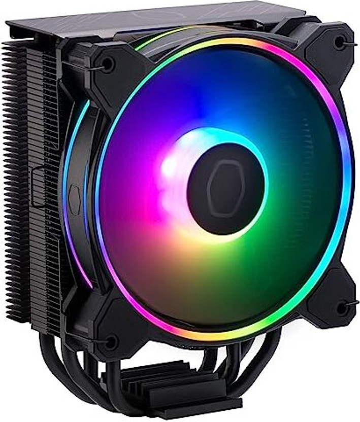 COOLER MASTER Hyper 212 Halo Black CPU Cooler PWM Case Fans | 51.88 CFM Airflow | 4 Heat Pipes Cooling Fan Cabinet Cooler(Black)