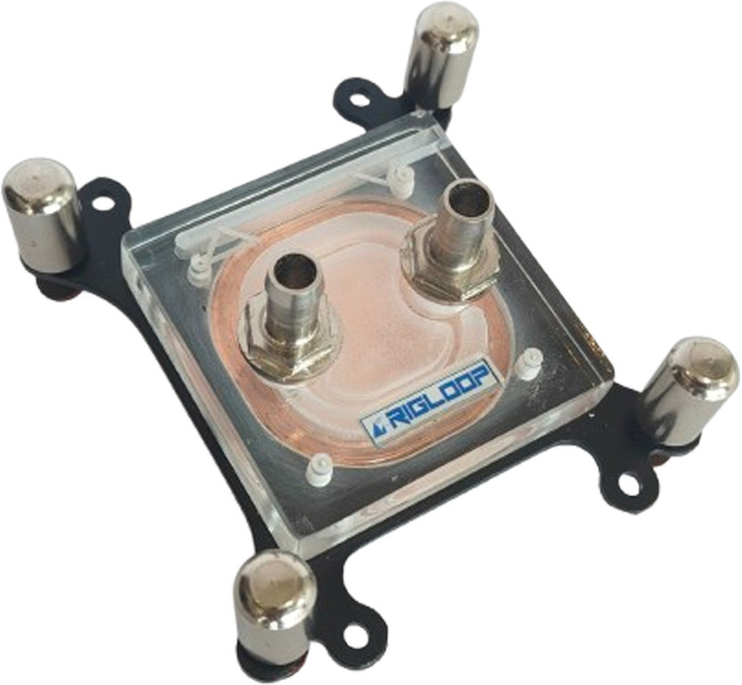 Rigloop - PC CPU Water Cooling Block, 50mm Base Plate with Universal Mounting Bracket Liquid Cooling Processor Cooler(Black)